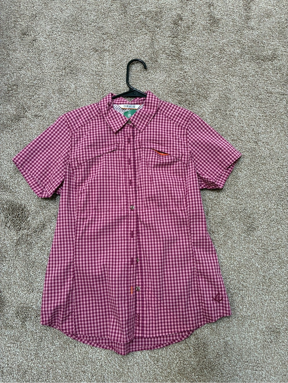 Orvis Pink Gingham Short-Sleeve Collared Shirt